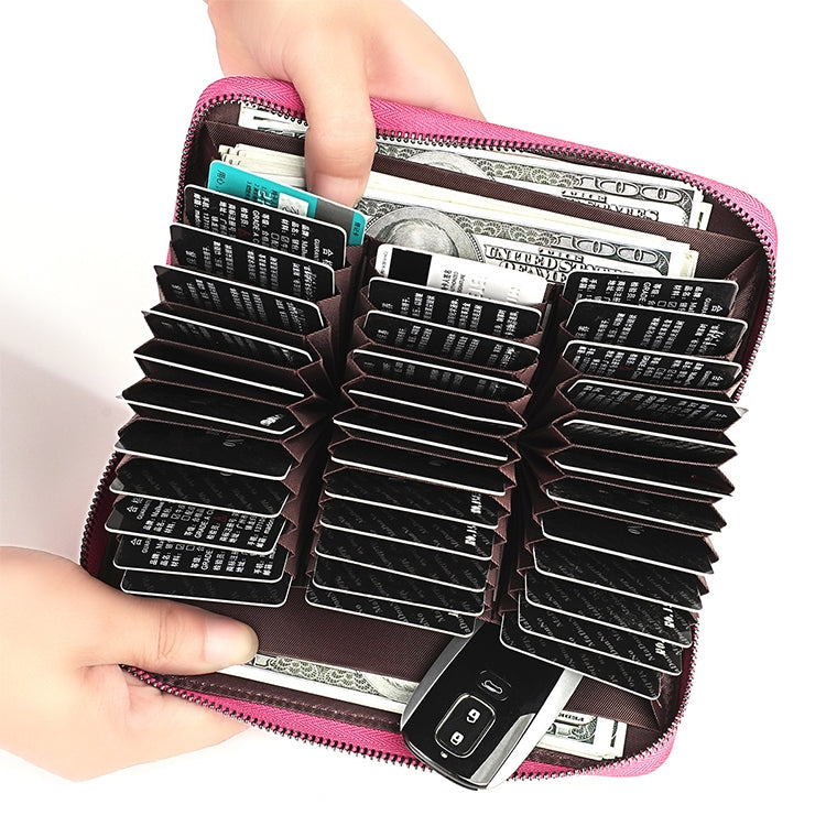 KB196 Top-grain Leather Large Capacity Multi-function 36-Bit Anti-magnetic RFID Organ Card Package Wallet(Coffee) - Antimagnetic RFID Package by PMC TechLife | Online Shopping South Africa | PMC TechLife | Buy Now Pay Later Mobicred