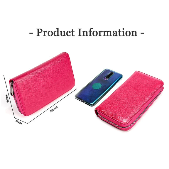 KB196 Top-grain Leather Large Capacity Multi-function 36-Bit Anti-magnetic RFID Organ Card Package Wallet(Coffee)