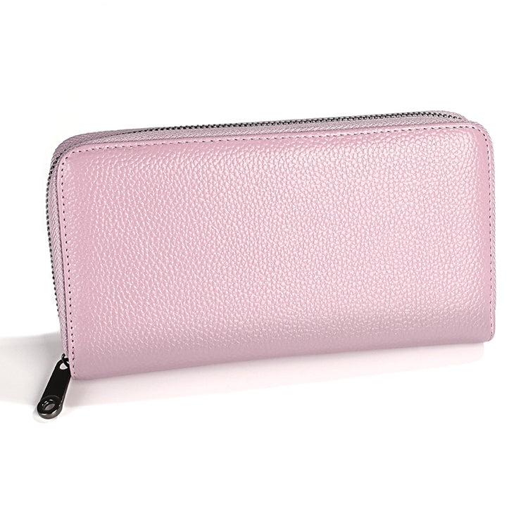 KB196 Top-grain Leather Large Capacity Multi-function 36-Bit Anti-magnetic RFID Organ Card Package Wallet(Purple)