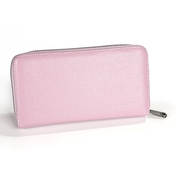 KB196 Top-grain Leather Large Capacity Multi-function 36-Bit Anti-magnetic RFID Organ Card Package Wallet(Purple)