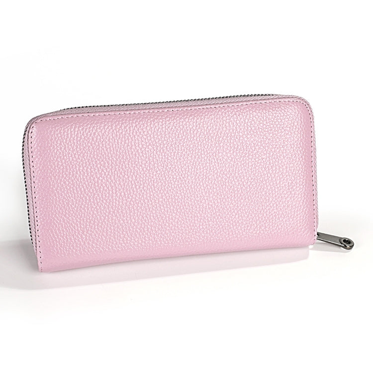 KB196 Top-grain Leather Large Capacity Multi-function 36-Bit Anti-magnetic RFID Organ Card Package Wallet(Purple)