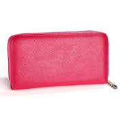KB196 Top-grain Leather Large Capacity Multi-function 36-Bit Anti-magnetic RFID Organ Card Package Wallet(Rose Red)