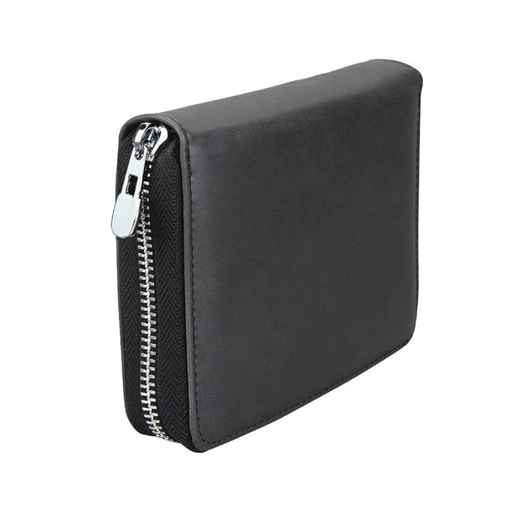 Antimagnetic RFID Multi-functional Genuine Leather Card Package(Black)