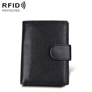 Antimagnet RFID Genuine Leather Wallet / Passport Package / Cowhide Card Slot for man(Black)