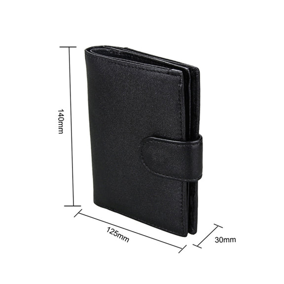 Antimagnet RFID Genuine Leather Wallet / Passport Package / Cowhide Card Slot for man(Black)
