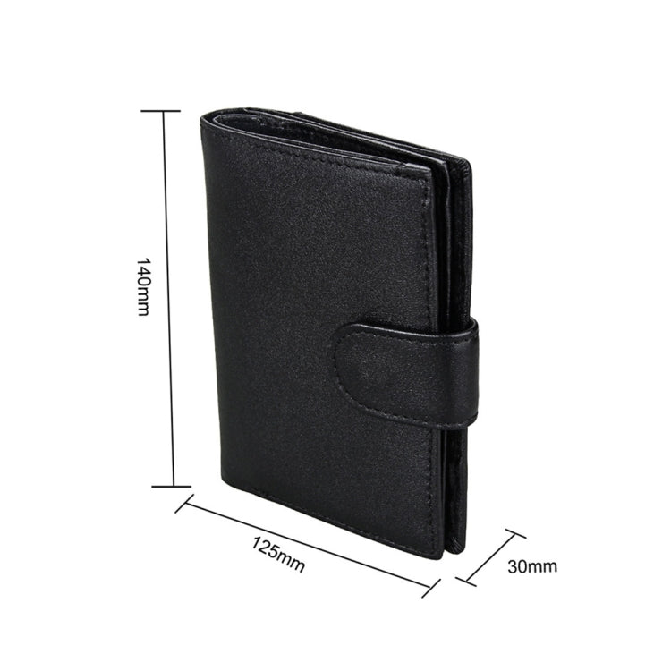 Antimagnet RFID Genuine Leather Wallet / Passport Package / Cowhide Card Slot for man(Black)