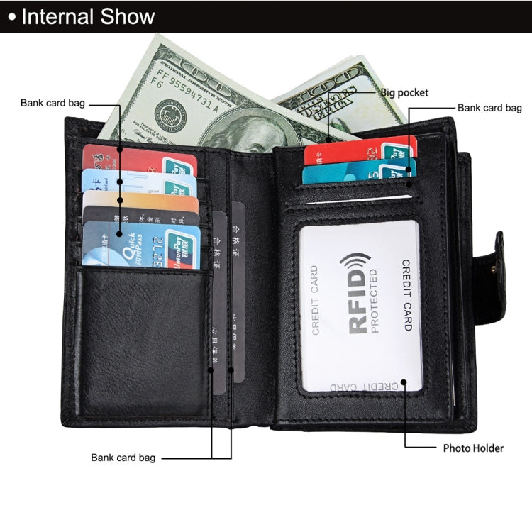 Antimagnet RFID Genuine Leather Wallet / Passport Package / Cowhide Card Slot for man(Black)
