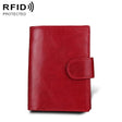 Antimagnet RFID Genuine Leather Wallet / Passport Package / Cowhide Card Slot for man(Red) - free shipping - PMC TechLife - Order now!