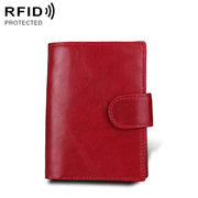 Antimagnet RFID Genuine Leather Wallet / Passport Package / Cowhide Card Slot for man(Red)
