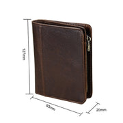 8231 Antimagnetic RFID Men Fashion Crazy Horse Textyure Genuine Leather Wallet Card Bag(Coffee)