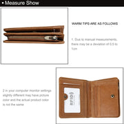 8231 Antimagnetic RFID Men Fashion Crazy Horse Textyure Genuine Leather Wallet Card Bag(Brown)