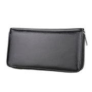Antimagnetic RFID Large Capacity Long Style Genuine Leather Passport Package / Multifunctional and Many Card Slots Card Package(Black)