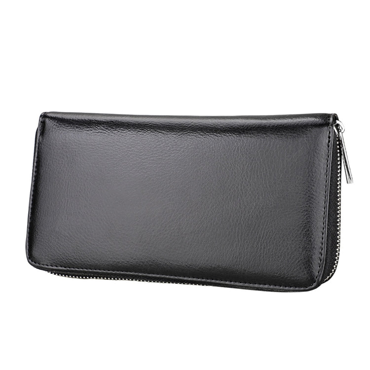 Antimagnetic RFID Large Capacity Long Style Genuine Leather Passport Package / Multifunctional and Many Card Slots Card Package(Black)