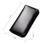 Antimagnetic RFID Large Capacity Long Style Genuine Leather Passport Package / Multifunctional and Many Card Slots Card Package(Black)