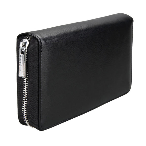 Antimagnetic RFID Large Capacity Long Style Genuine Leather Passport Package / Multifunctional and Many Card Slots Card Package(Black)