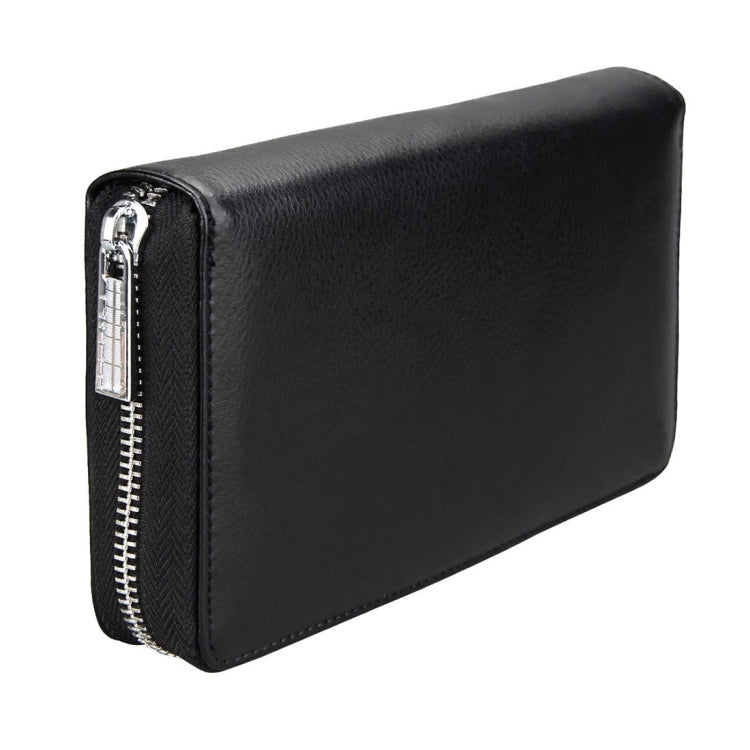 Antimagnetic RFID Large Capacity Long Style Genuine Leather Passport Package / Multifunctional and Many Card Slots Card Package(Black)