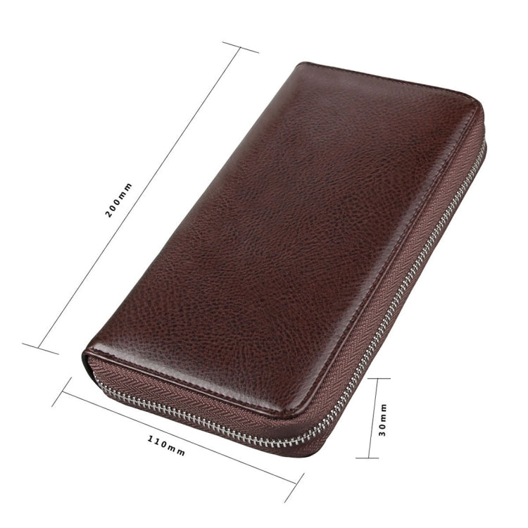 Antimagnetic RFID Large Capacity Long Style Genuine Leather Passport Package / Multifunctional and Many Card Slots Card Package(Coffee) - Antimagnetic RFID Package by PMC TechLife | Online Shopping South Africa | PMC TechLife | Buy Now Pay Later Mobicred
