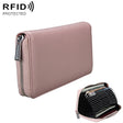Antimagnetic RFID Large Capacity Long Style Genuine Leather Passport Package / Multifunctional and Many Card Slots Card Package(Pink) - Antimagnetic RFID Package by PMC TechLife | Online Shopping South Africa | PMC TechLife | Buy Now Pay Later Mobicred