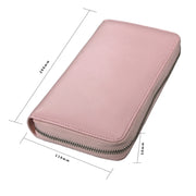 Antimagnetic RFID Large Capacity Long Style Genuine Leather Passport Package / Multifunctional and Many Card Slots Card Package(Pink)
