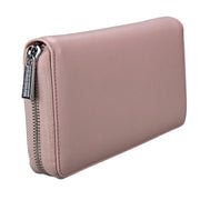 Antimagnetic RFID Large Capacity Long Style Genuine Leather Passport Package / Multifunctional and Many Card Slots Card Package(Pink)