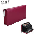 Antimagnetic RFID Large Capacity Long Style Genuine Leather Passport Package / Multifunctional and Many Card Slots Card Package(Purple) - Antimagnetic RFID Package by PMC TechLife | Online Shopping South Africa | PMC TechLife | Buy Now Pay Later Mobicred