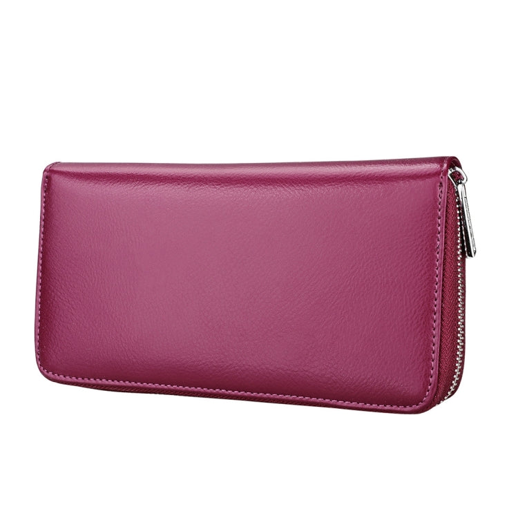 Antimagnetic RFID Large Capacity Long Style Genuine Leather Passport Package / Multifunctional and Many Card Slots Card Package(Purple)