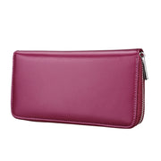 Antimagnetic RFID Large Capacity Long Style Genuine Leather Passport Package / Multifunctional and Many Card Slots Card Package(Purple)