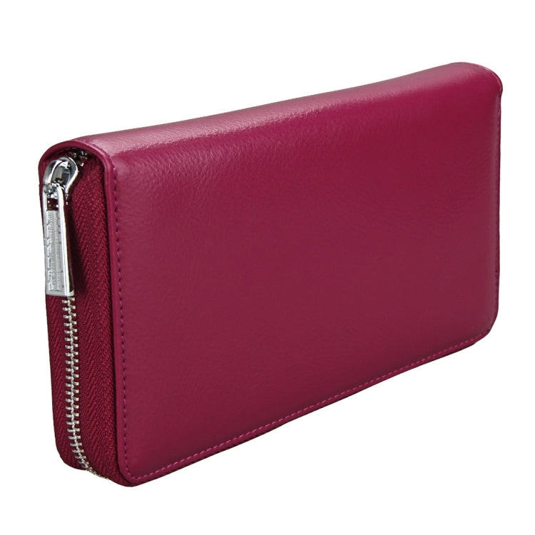Antimagnetic RFID Large Capacity Long Style Genuine Leather Passport Package / Multifunctional and Many Card Slots Card Package(Purple)