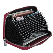 Antimagnetic RFID Large Capacity Long Style Genuine Leather Passport Package / Multifunctional and Many Card Slots Card Package(Purple)