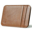 XIAO YUAN XIANG Cowhide Leather 5 Card Pocket Sleeve Wallet Coin Purse Credit Card Holder, Size: 10.6cm x 7.2cm, Random Color Delivery - free shipping - PMC TechLife - Order now!