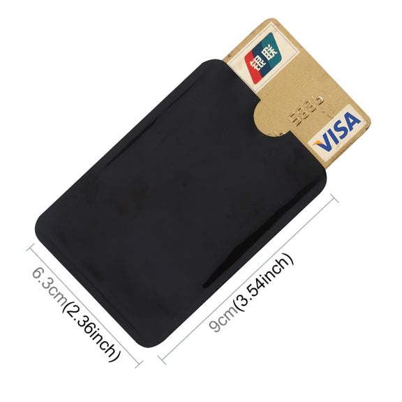 100pcs Aluminum Foil RFID Blocking Credit Card ID Bank Card Case Card Holder Cover, Size: 9 x 6.3cm (Black)