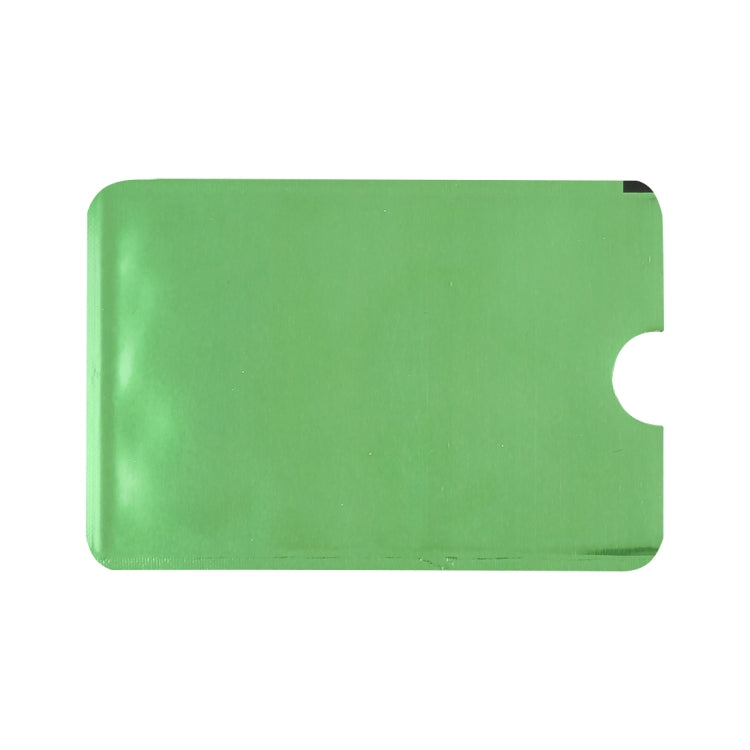 100pcs Aluminum Foil RFID Blocking Credit Card ID Bank Card Case Card Holder Cover, Size: 9 x 6.3cm (Green)