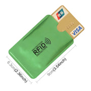 100pcs Aluminum Foil RFID Blocking Credit Card ID Bank Card Case Card Holder Cover, Size: 9 x 6.3cm (Green)