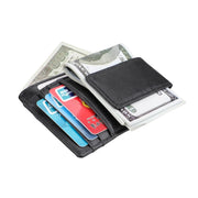 KB80 Antimagnetic RFID Crazy Horse Texture Oil Wax Leather Card Holder Wallet Billfold for Men and Women (Black)