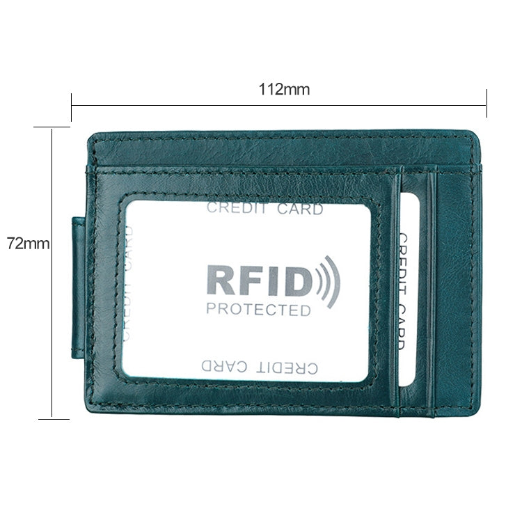 KB80 Antimagnetic RFID Crazy Horse Texture Oil Wax Leather Card Holder Wallet Billfold for Men and Women (Blue) - Antimagnetic RFID Package by PMC TechLife | Online Shopping South Africa | PMC TechLife | Buy Now Pay Later Mobicred