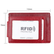 KB80 Antimagnetic RFID Crazy Horse Texture Oil Wax Leather Card Holder Wallet Billfold for Men and Women (Red)