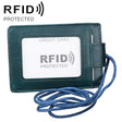 KB153 Antimagnetic RFID Leather Card Holder ID Card Badge with Lanyard(Blue) - free shipping - PMC TechLife - Order now!