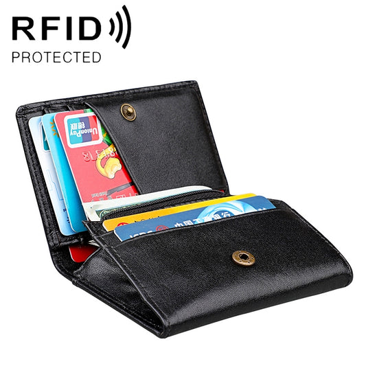 KB171 Antimagnetic RFID Crazy Horse Texture Leather Card Holder Wallet for Men and Women(Black) - free shipping - PMC Jewellery - Order now!