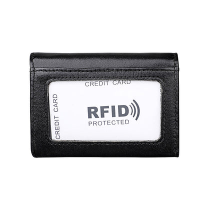 KB171 Antimagnetic RFID Crazy Horse Texture Leather Card Holder Wallet for Men and Women(Black) - free shipping - PMC Jewellery - Order now!