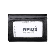 KB171 Antimagnetic RFID Crazy Horse Texture Leather Card Holder Wallet for Men and Women(Black)