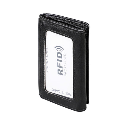 KB171 Antimagnetic RFID Crazy Horse Texture Leather Card Holder Wallet for Men and Women(Black) - free shipping - PMC Jewellery - Order now!
