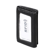 KB171 Antimagnetic RFID Crazy Horse Texture Leather Card Holder Wallet for Men and Women(Black)