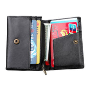 KB171 Antimagnetic RFID Crazy Horse Texture Leather Card Holder Wallet for Men and Women(Black)