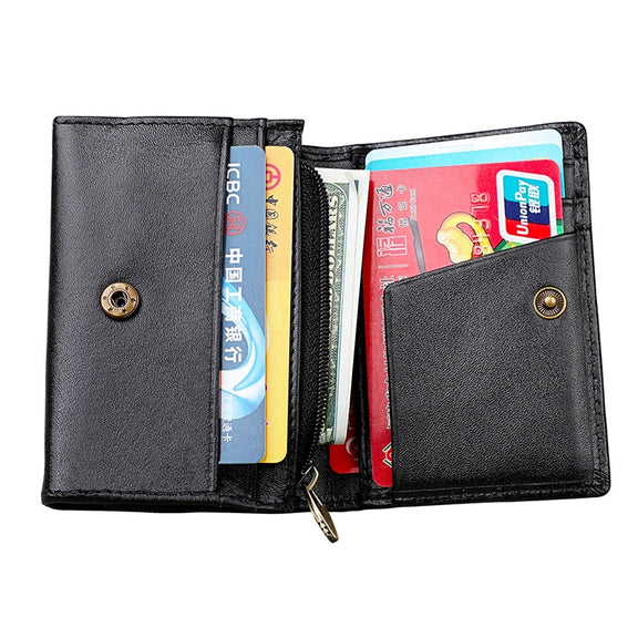 KB171 Antimagnetic RFID Crazy Horse Texture Leather Card Holder Wallet for Men and Women(Black)