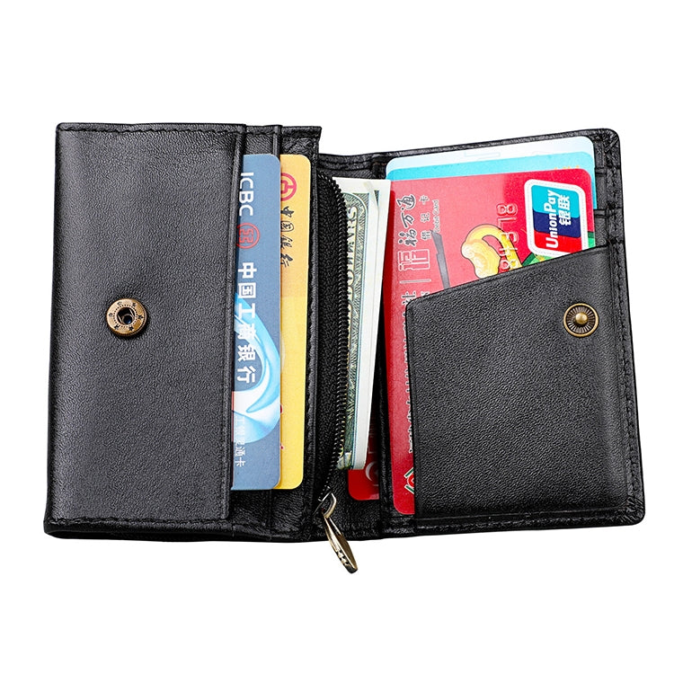 KB171 Antimagnetic RFID Crazy Horse Texture Leather Card Holder Wallet for Men and Women(Black)