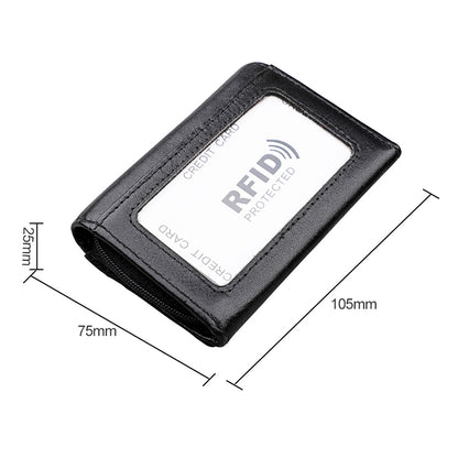 KB171 Antimagnetic RFID Crazy Horse Texture Leather Card Holder Wallet for Men and Women(Black) - free shipping - PMC Jewellery - Order now!
