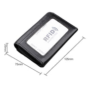 KB171 Antimagnetic RFID Crazy Horse Texture Leather Card Holder Wallet for Men and Women(Black)
