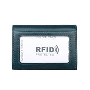 KB171 Antimagnetic RFID Crazy Horse Texture Leather Card Holder Wallet for Men and Women(Blue)