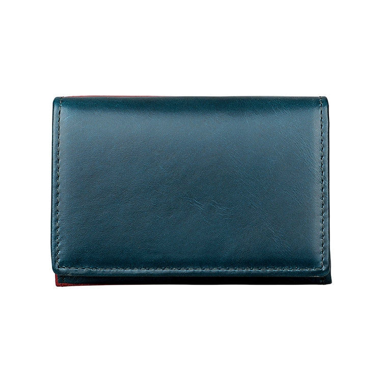 KB171 Antimagnetic RFID Crazy Horse Texture Leather Card Holder Wallet for Men and Women(Blue)