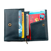 KB171 Antimagnetic RFID Crazy Horse Texture Leather Card Holder Wallet for Men and Women(Blue)